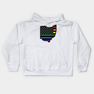 Rainbow Flag Ohio Flag Kids Hoodie